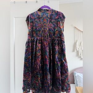 Free People Multicolor Patterned Mini Dress L - NWT